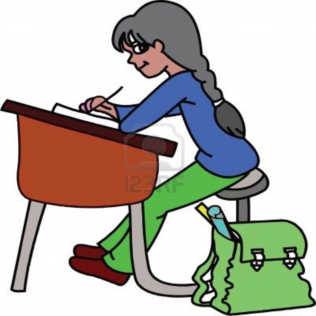 1200x1200 Student Working Hard Clip Art