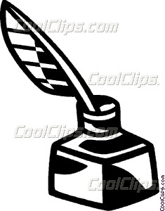 235x300 Ink Well And Quill Pen Vector Clip Art