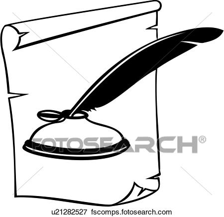 450x435 Clip Art Of , Profession, Sign, Trade, Writer, Ink Well, Pen