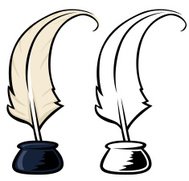 189x181 Cartoon Santa Quill And Scroll Premium Clipart