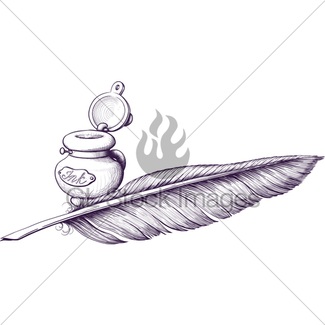 325x325 Feather Quill Silhouette Gl Stock Images