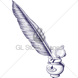 325x325 Feather Quill Silhouette Gl Stock Images