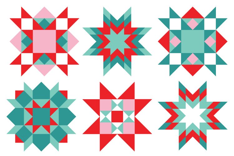 750x500 Christmas Quilt Square Clip Art