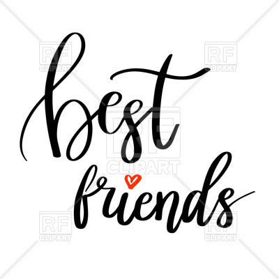 400x400 Best Friends Calligraphy Quote. Hand Lettering. Royalty Free