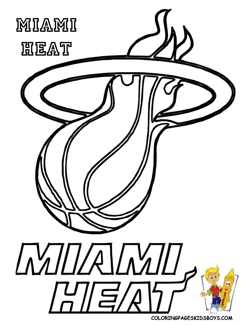 816x1056 Hit The Books Logo Miami Heat Sports Colouring For Children