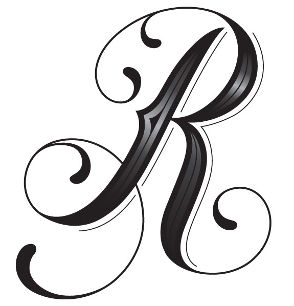 575x598 Monogram Letter R Clipart