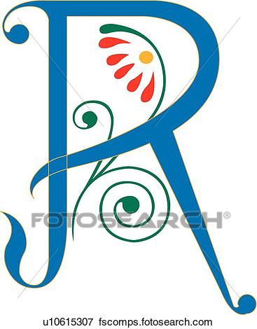 367x470 Clip Art Of Letter R U10615307