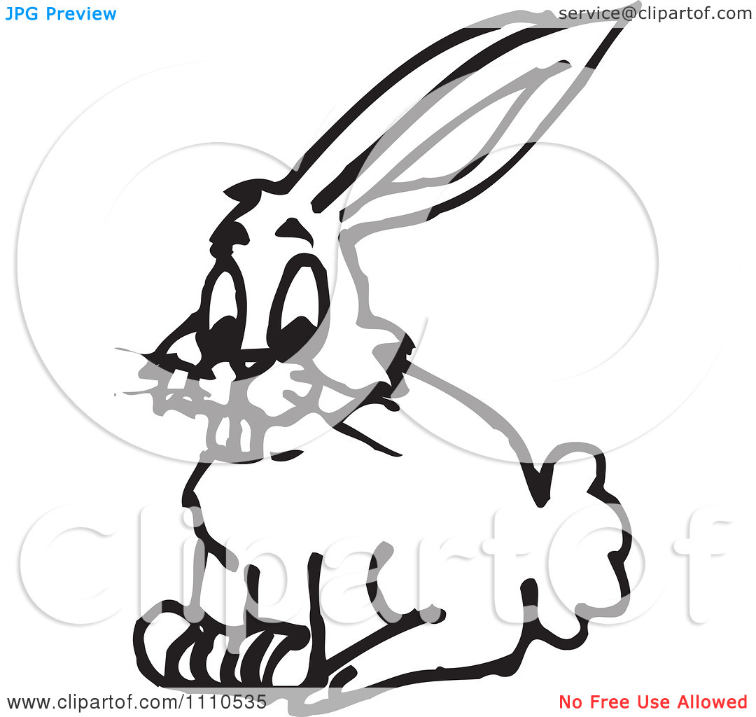 1080x1024 Rabbit Black And White Clipart