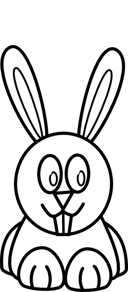 258x586 Black And White Bunny Clip Art