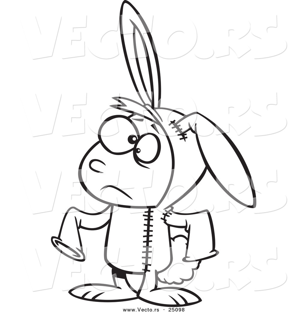 1024x1044 Vector Of A Cartoon Sad Boy In A Bad Bunny Halloween Costume