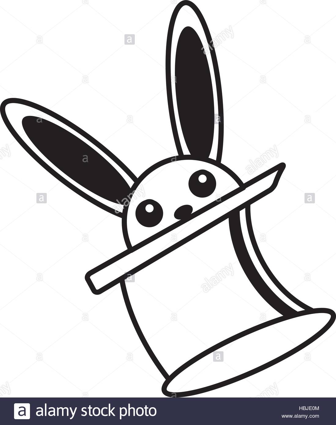 1099x1390 Magic Hat Rabbit Appear Design Outline Vector Illustration Eps 10