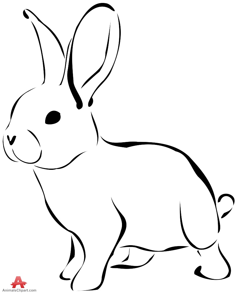 822x999 Rabbit Clipart Outline In Black And White Free Clipart Design