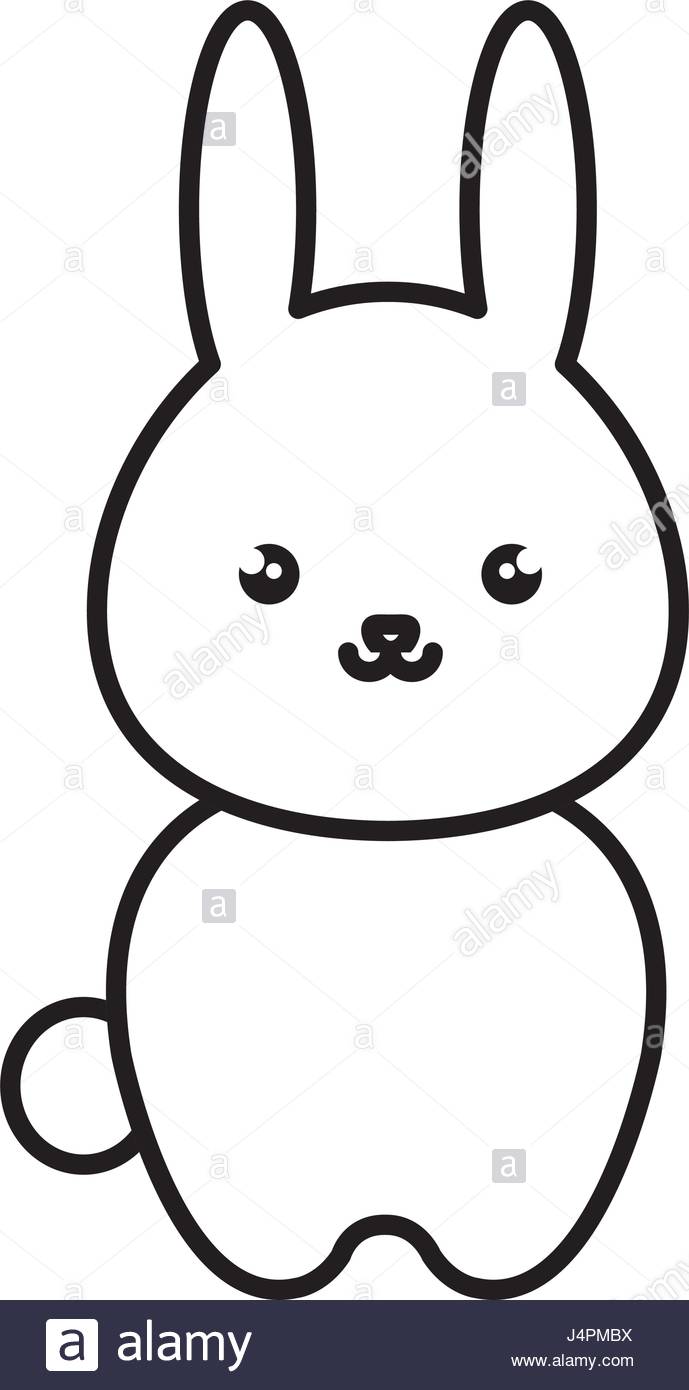 689x1390 Cute And Tender Rabbit Kawaii Style Stock Vector Art