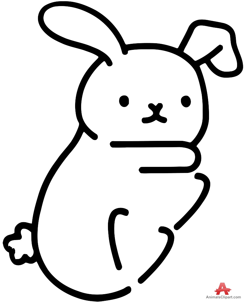 809x999 Rabbit Outline Drawing Free Clipart Design Download