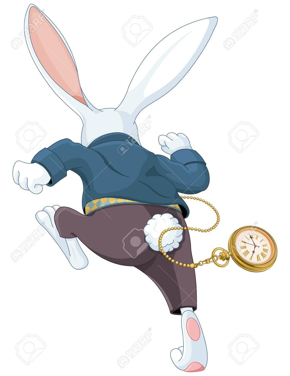 1002x1300 Illustration Of White Rabbit Running Away Royalty Free Cliparts