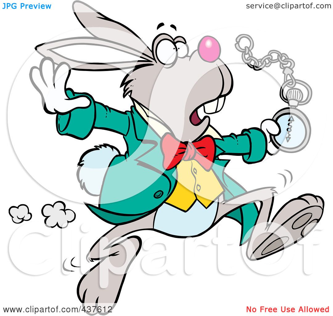 1080x1024 Royalty Free (Rf) Clip Art Illustration Of A Tardy Cartoon Rabbit