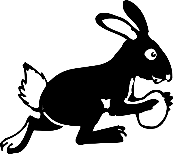 600x532 Bunny Running With Egg Clip Art