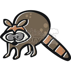 300x300 Royalty Free Cartoon Raccoon 129112 Vector Clip Art Image