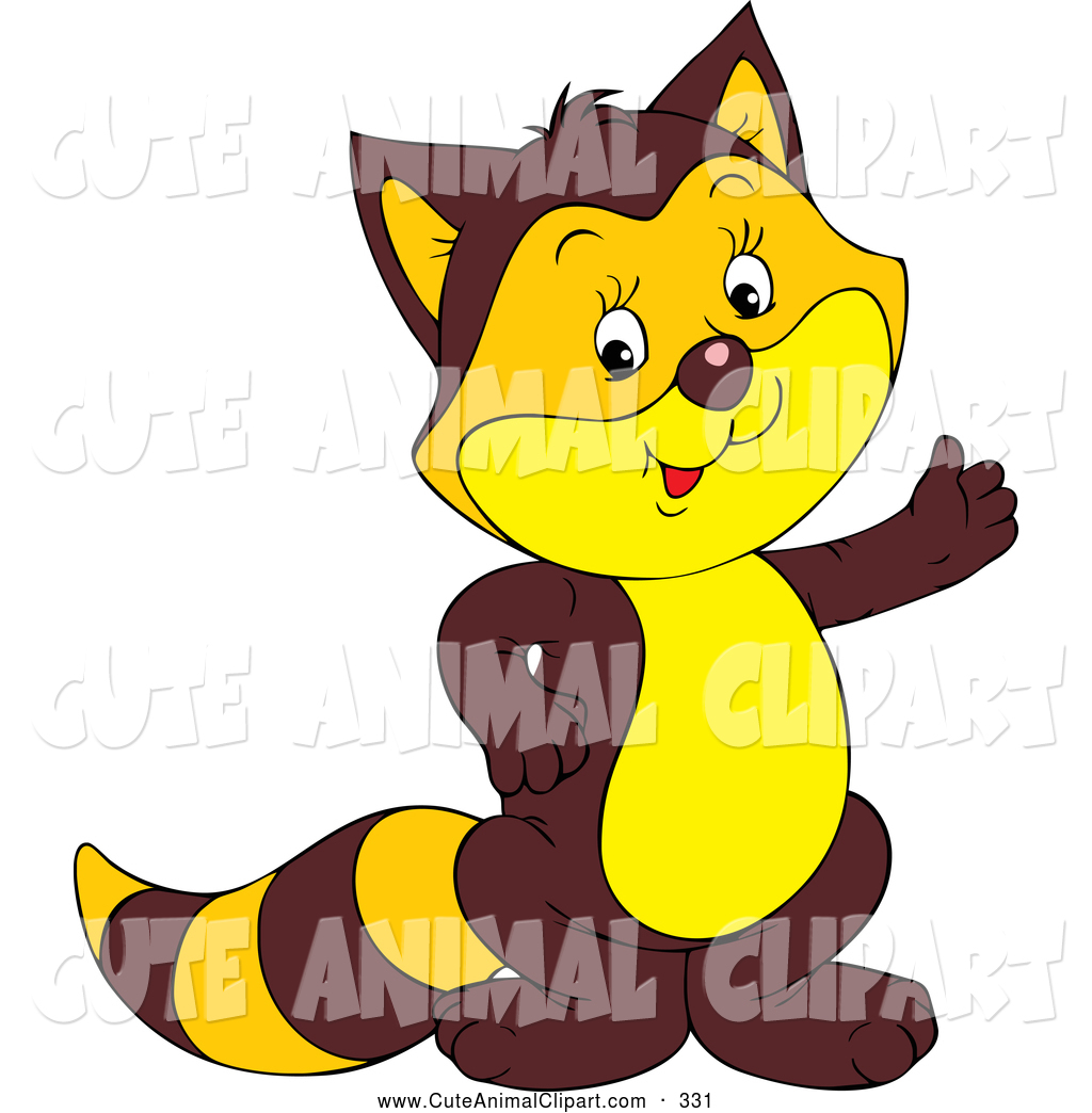 1024x1044 Vector Clip Art Of A Cute Brown Badger Or Raccoon With An Orange