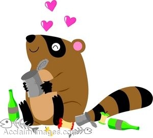 300x270 Clip Art Of A Raccoon Sitting In A Pile Of Trash