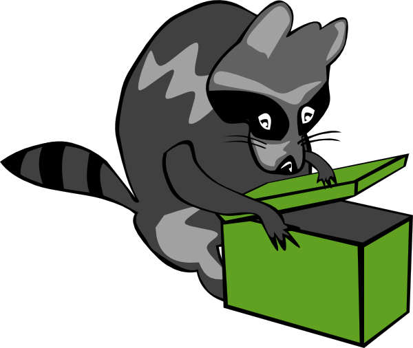 600x506 Raccoon Opening Box Clip Art