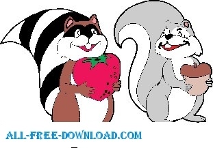 311x217 Raccoon And Squirrel Free Vector In Encapsulated Postscript Eps