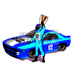 150x150 Royalty Free Animated Race Car Driver. 370343 Animation