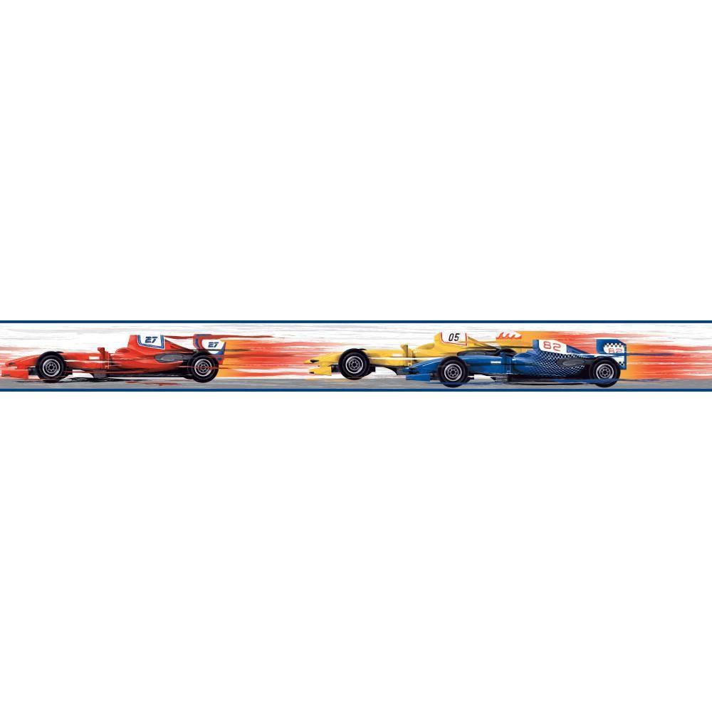 1000x1000 York Wallcoverings Cool Kids Race Car Wallpaper Border Ks2318bd
