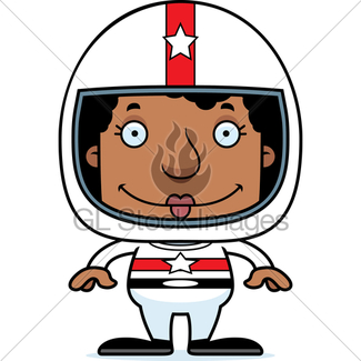 325x325 Cartoon Smiling Race Car Driver Girl Gl Stock Images