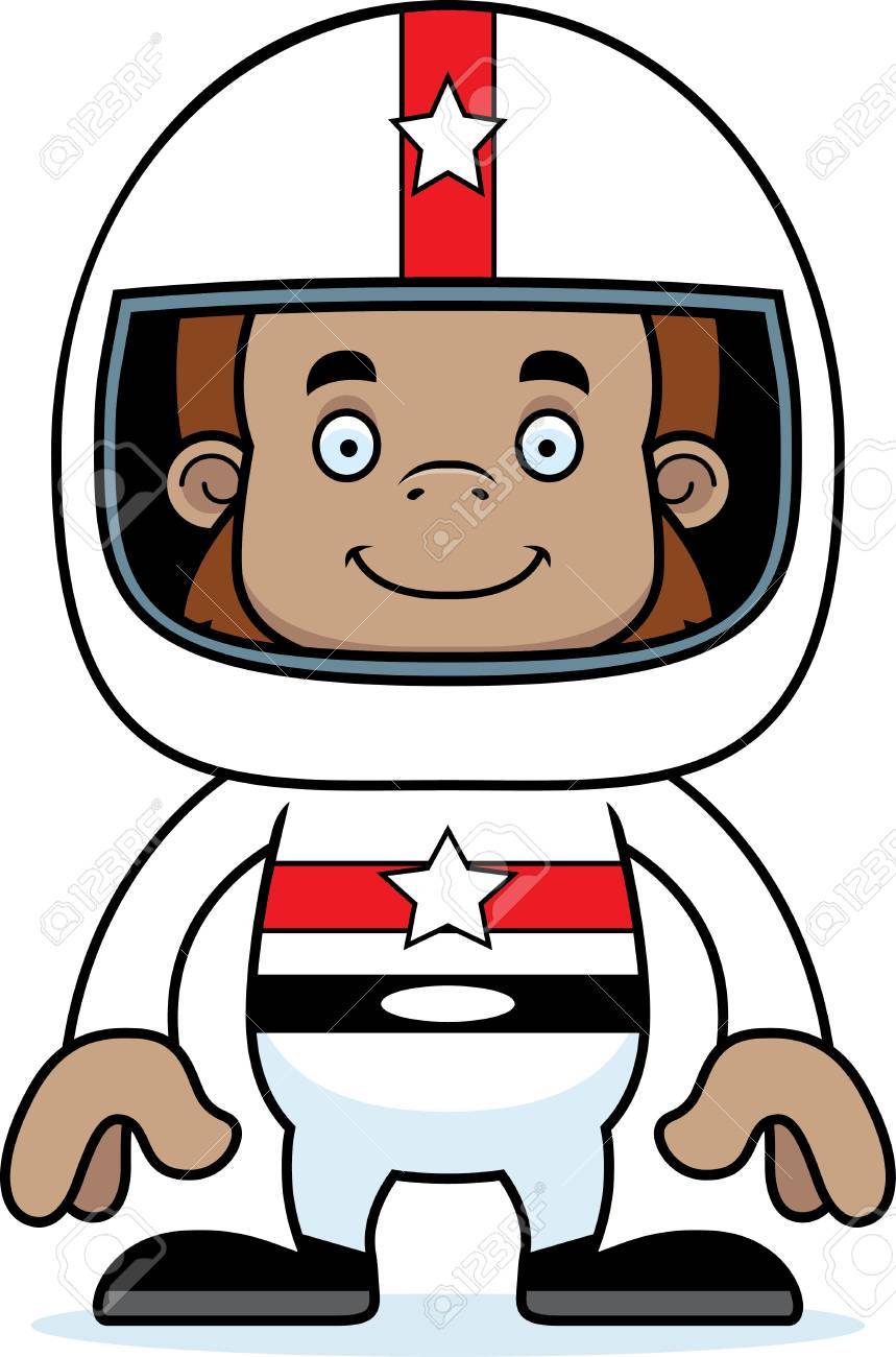 859x1300 A Cartoon Race Car Driver Sasquatch Smiling. Royalty Free Cliparts