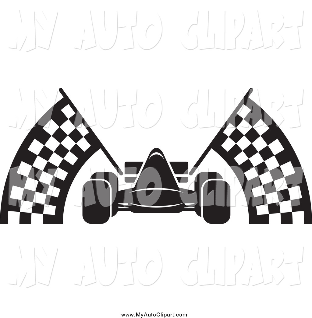 1024x1044 Clip Art Of A Black And White Race Car And Checkered Flags By Lal