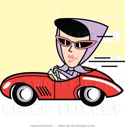 410x418 Girl Driving Car Clipart