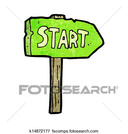 450x470 Clip Art Of Cartoon Race Start Sign K14872177