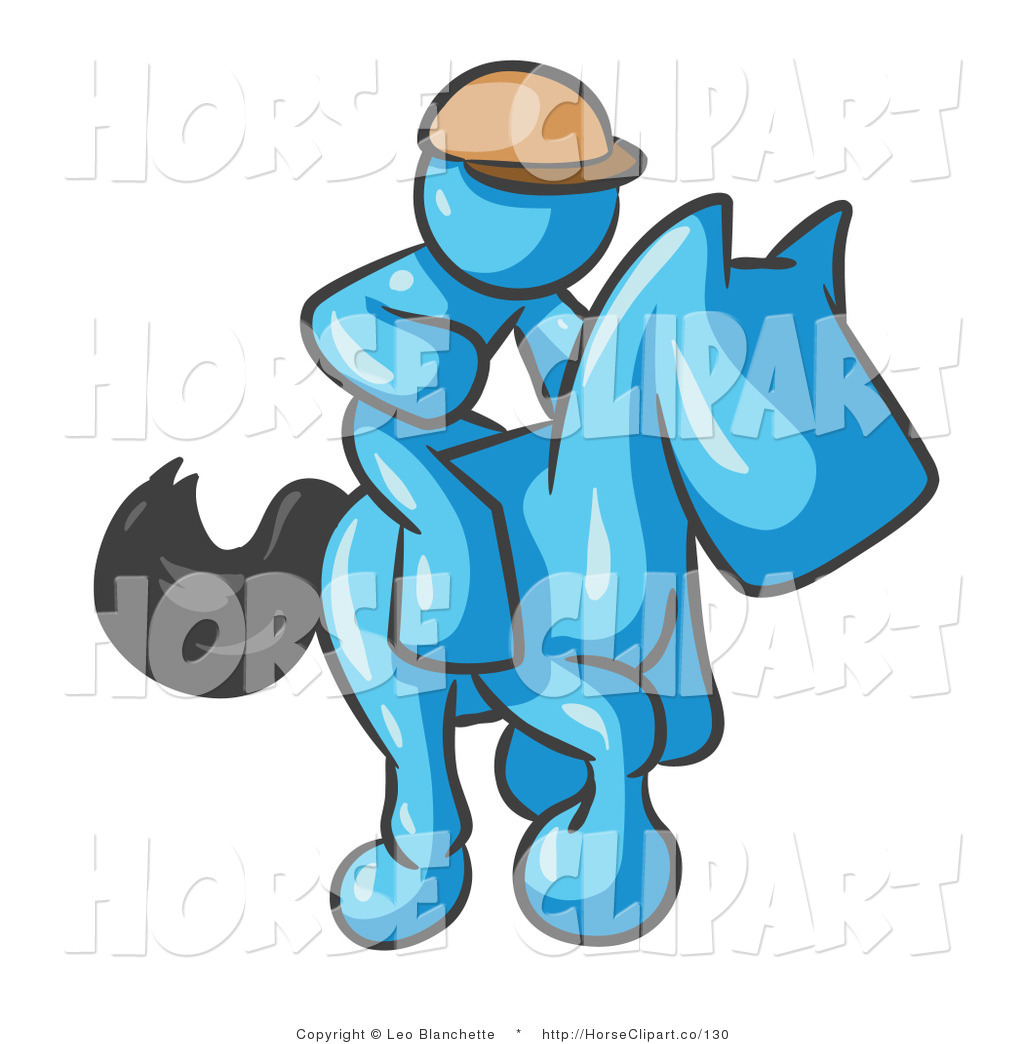 1024x1044 Clip Art Of A Light Blue Man, A Jockey, Riding On A Matching Race