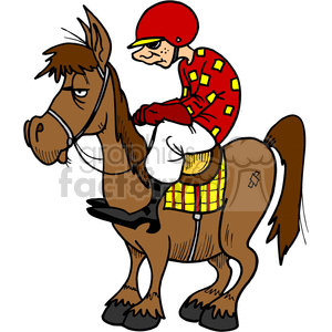 300x300 Royalty Free Horse Jockey 373520 Vector Clip Art Image