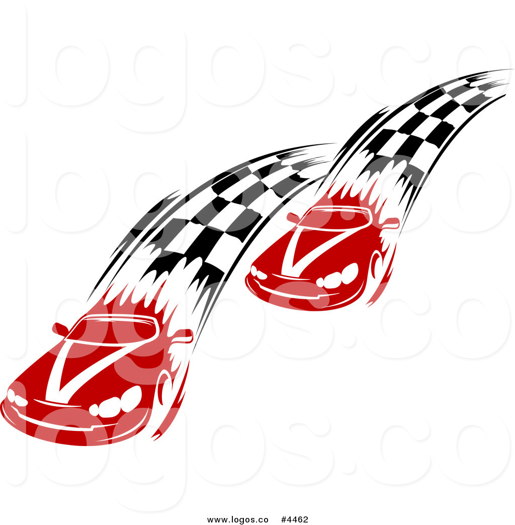 1024x1044 Royalty Free Red Race Cars And Checkered Streaks Logo Clip Art By