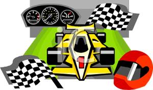 300x176 Art Image Two Checkered Flags And A Race Car