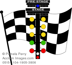 300x273 Clip Art Image Of A Checkered Racing Flag With A Light Rack