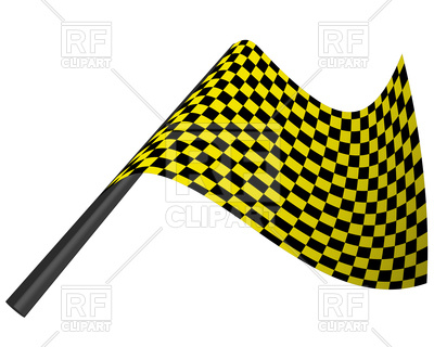 400x320 Yellow And Black Checked Racing Flag Royalty Free Vector Clip Art