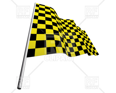 400x320 Yellow And Black Checkered Racing Flag Royalty Free Vector Clip