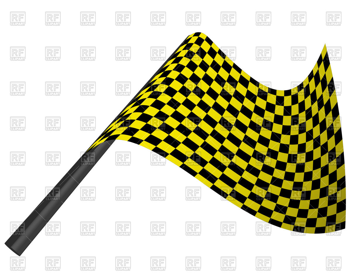 1200x960 Yellow And Black Checked Racing Flag Royalty Free Vector Clip Art