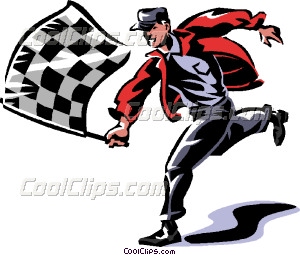 300x255 Man With A Checkered Flag Vector Clip Art