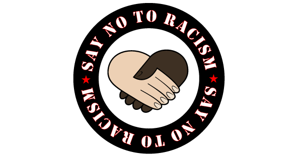 598x313 Say No To Racism Vector Sticker 123freevectors