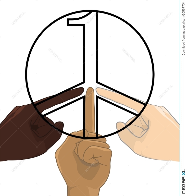 763x800 United As One No Racism World Peace Symbol Concept Illustration