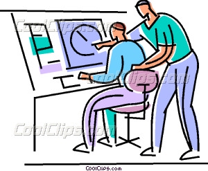 300x247 Men Observing A Radar Read Out Vector Clip Art