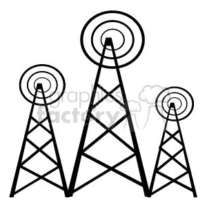 300x300 Royalty Free Radio Antennas 371515 Vector Clip Art Image