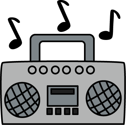 414x410 Black Amp White Clipart Radio