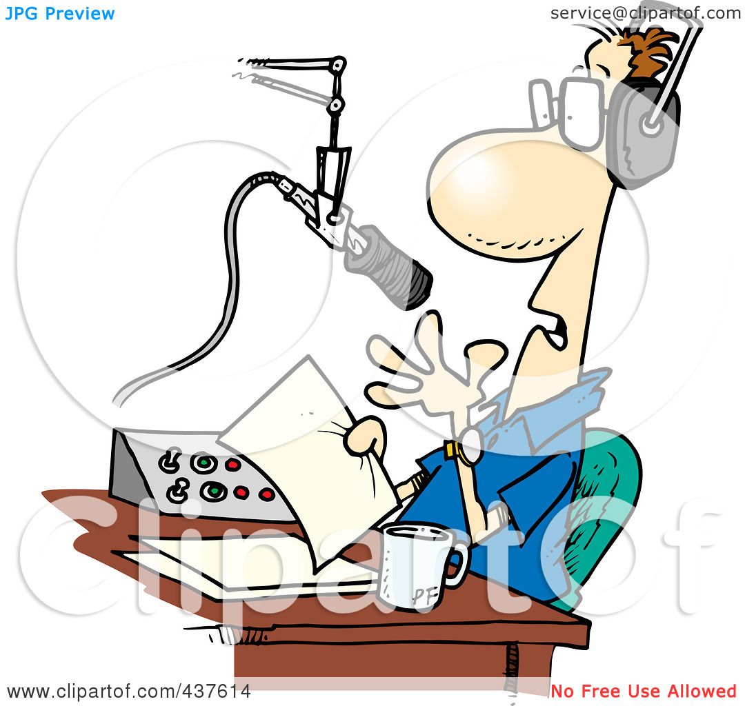 1080x1024 Royalty Free (Rf) Clip Art Illustration Of A Cartoon Talk Radio