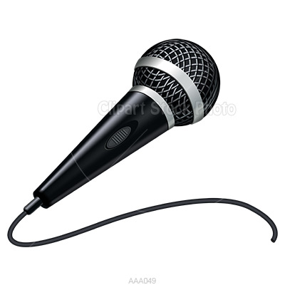 400x400 Black And White Microphone Clipart