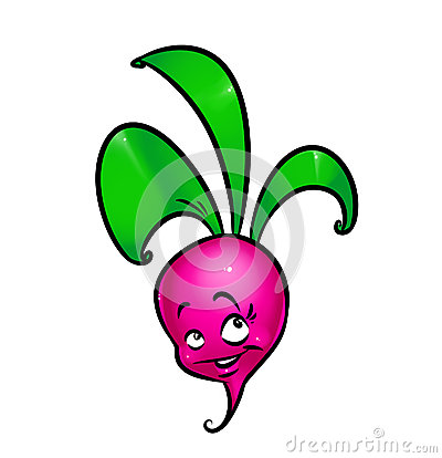 400x414 Radish Funny Cartoon Illustration Isolated Image Vegetables